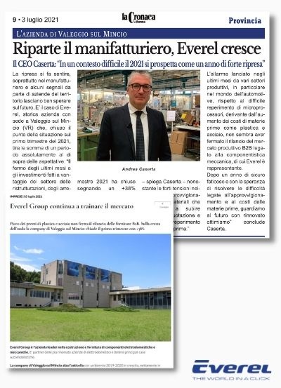 riparte il manifatturiero everel cresce